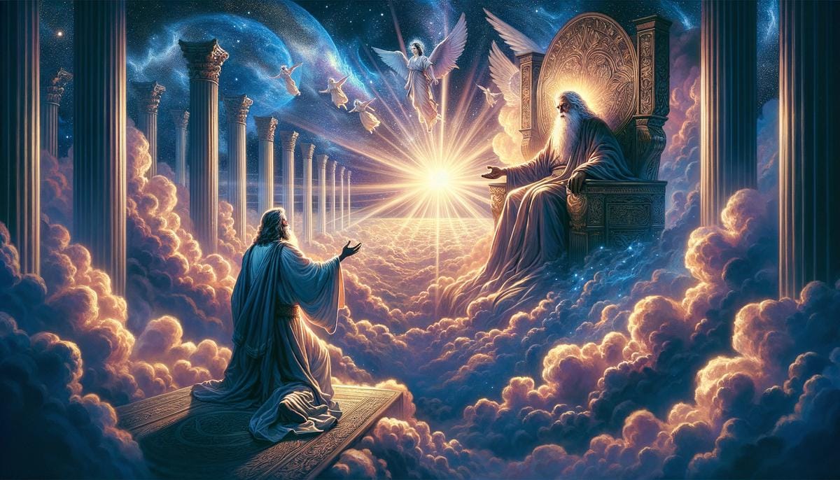 Daniel's vision of the Son of Man appearing before the Ancient of Days