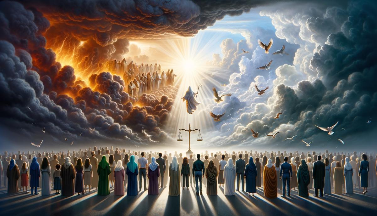 Symbolic representation of the Day of the Lord with contrasting elements