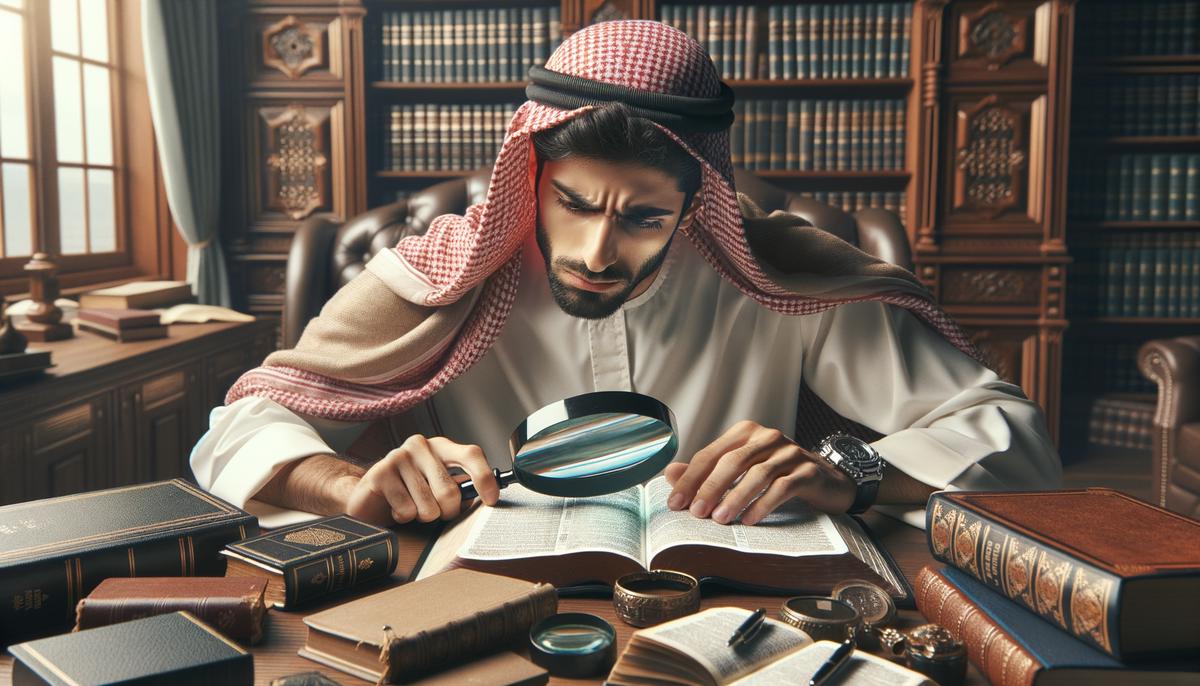 A person studying the Bible with a magnifying glass