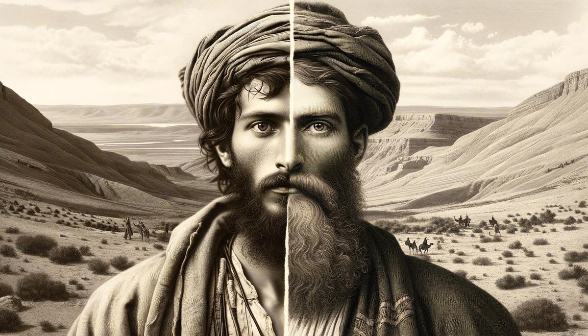 Split image of Elijah and John the Baptist in their respective wildernesses