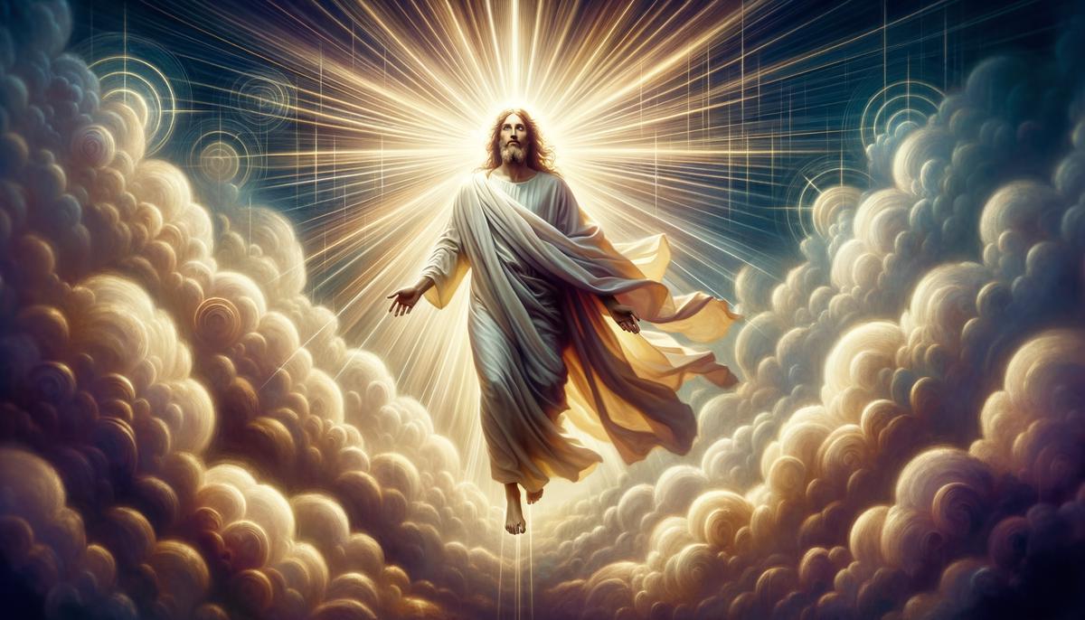 Jesus portrayed as the Bright and Morning Star, with radiant light emanating from him