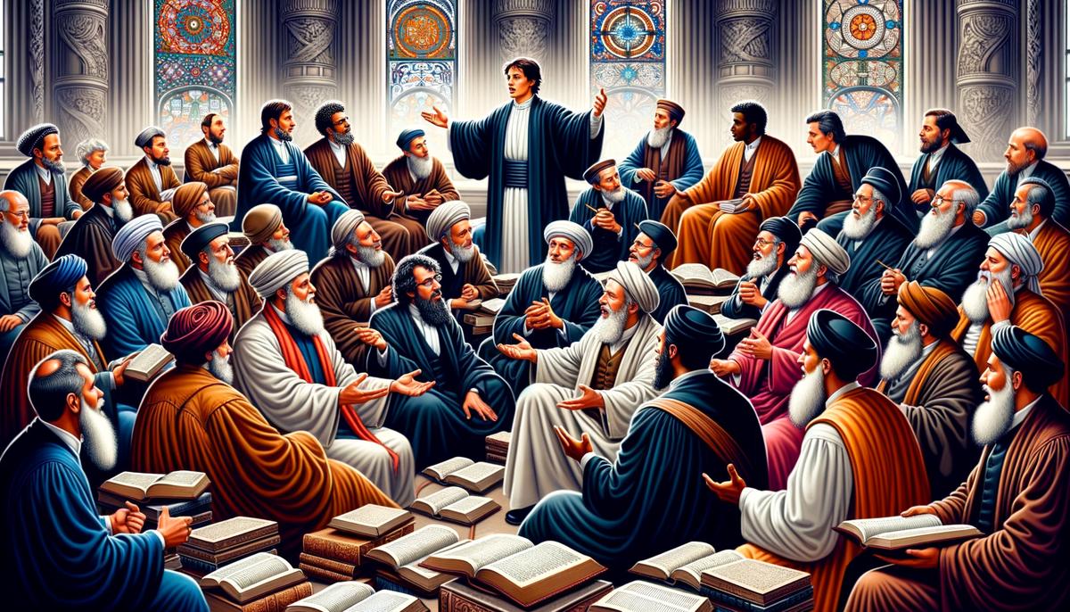 Scholars engaged in a passionate discussion about the Rapture