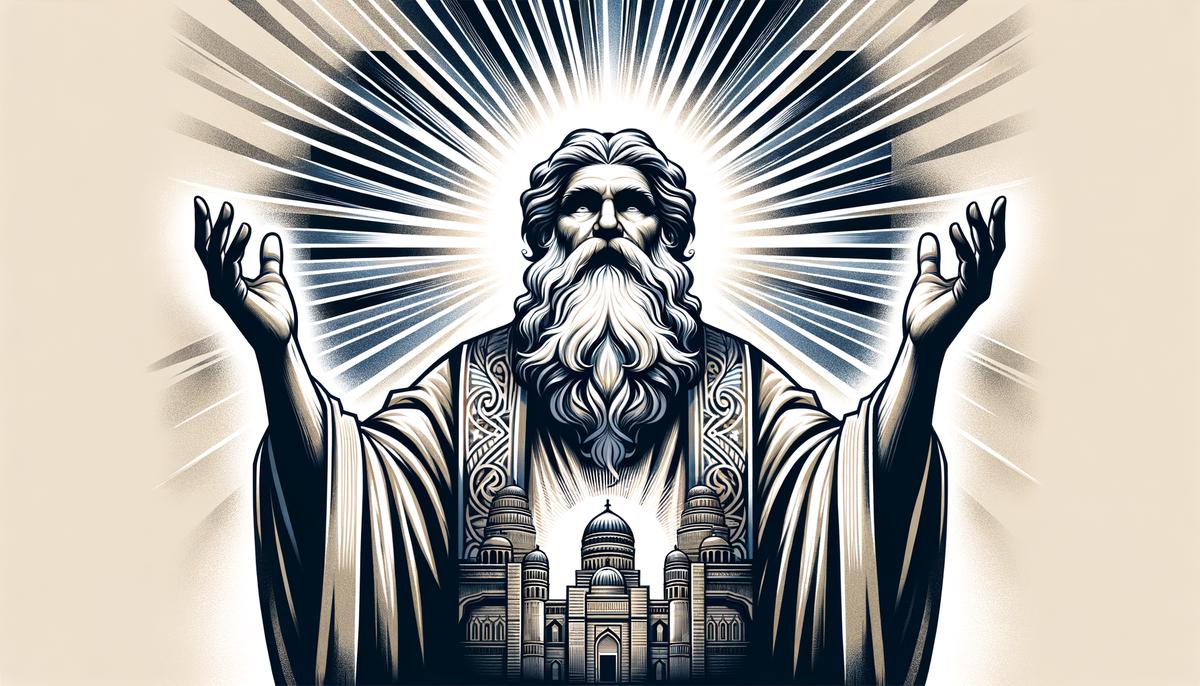 An illustration of the prophet Zechariah receiving a divine vision